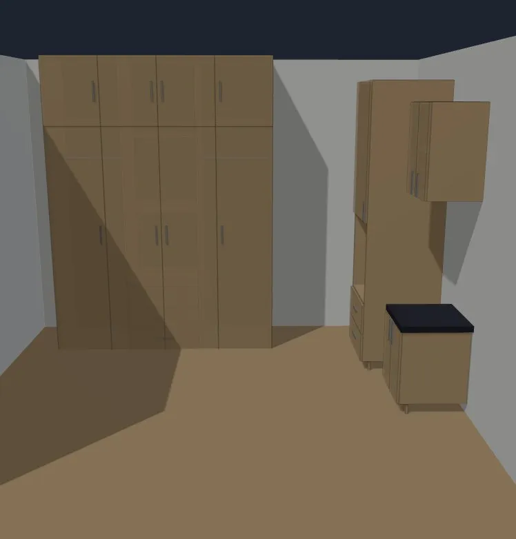 Studio de MuebleApp3D: los mismos muebles vistos de frente